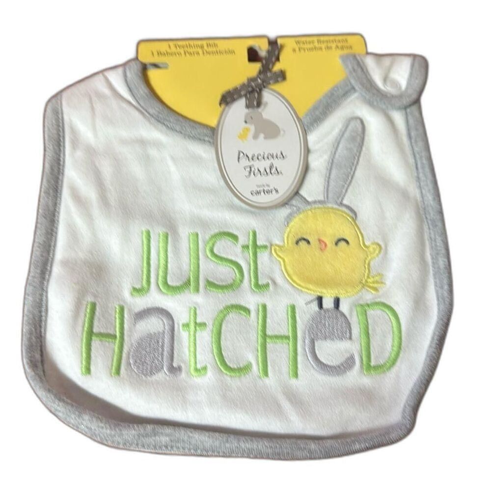 Carters Green and White bib